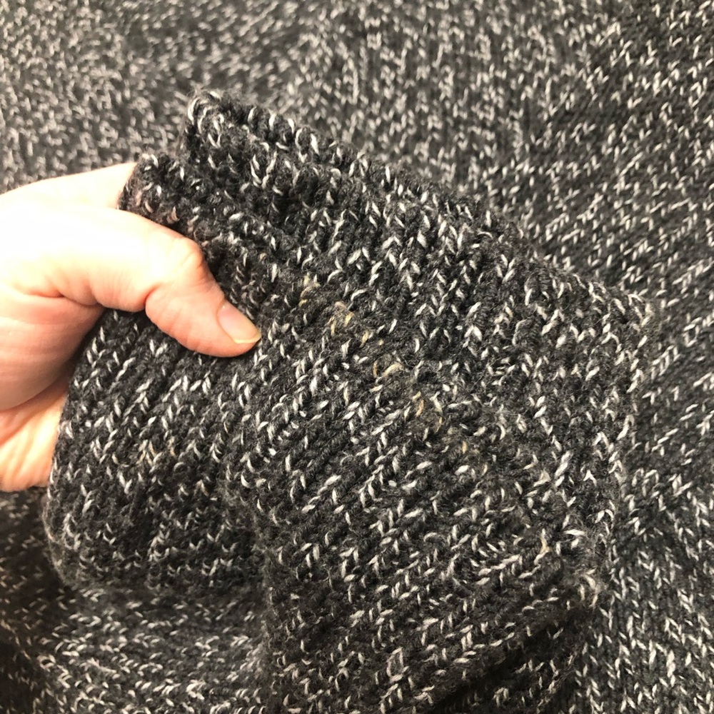 J. Crew Italian Merino Wool Sweater Black and White Belted Tie Classic - Picture 4 of 7